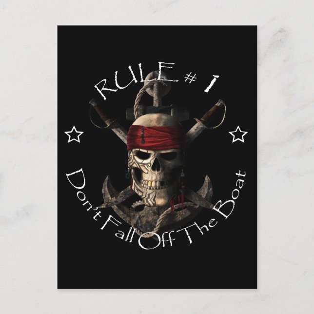 Funny Pirate Saying Do Not Fall Off The Boat Pirat Postcard (Front)