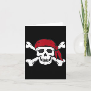 Funny Pirate Skull Crossbones Halloween Costume Card