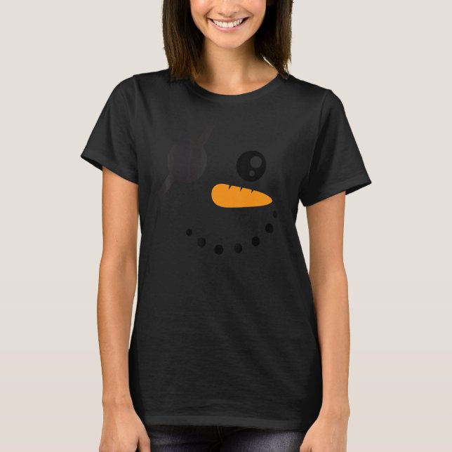 Funny pirate Snowman face For Men Women Snowman Gi T-Shirt (Front)
