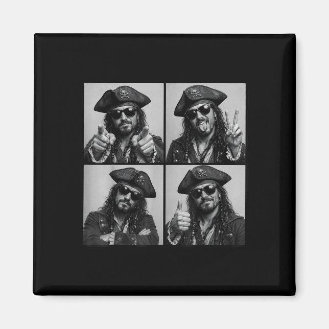 Funny pirate sunglasses photobooth design  magnet (Front)