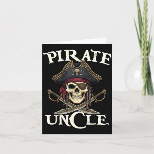 Funny pirate uncle skull family matching costume  card