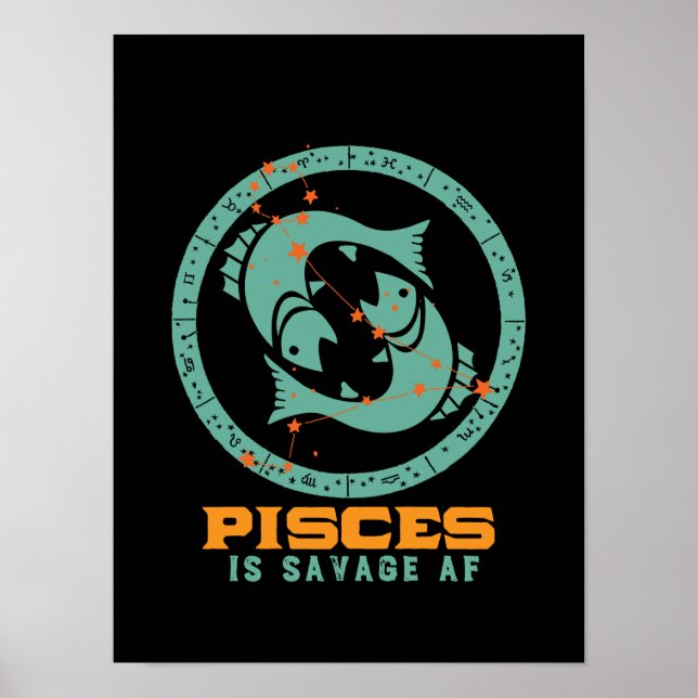 Funny Pisces Zodiac Star Sign Astrology Birthday (Front)