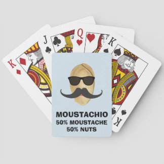Funny Pistachio Moustache Gag Playing Cards