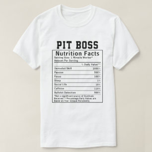 Funny Pit Boss Nutrition Facts Casino Staff Gift T-Shirt