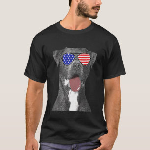 Funny Pit Bull 4th Of July Dog Men American Flag T-Shirt