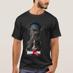 Funny Pit Bull Dog Graduation Cap Training School T-Shirt