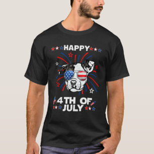 Funny Pit Bull Dog Patriotic American 4th Of July T-Shirt