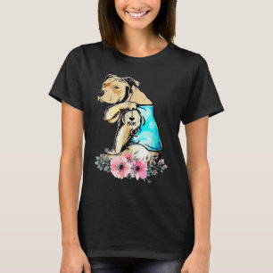 Funny Pit Bull I Love Mum Tattoo Mother's day T-Shirt