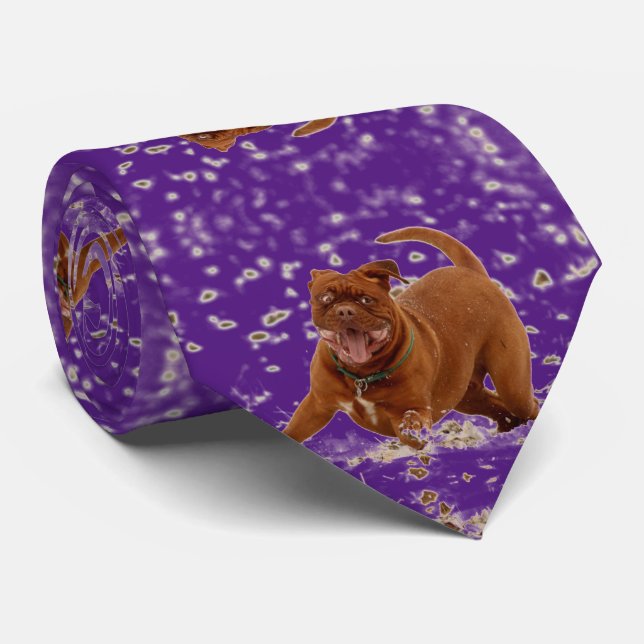 Funny pit bulls dogs tie (Rolled)