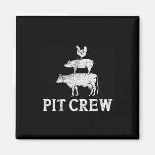 Funny Pit Crew Bbq Grilling Smoking Chicken Pork B Magnet