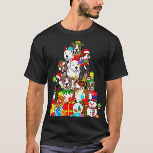 Funny Pitbull Christmas Tree Lights Classic T-Shirt