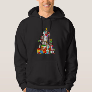 Funny Pitbull Christmas Tree Lights  Dog Hoodie