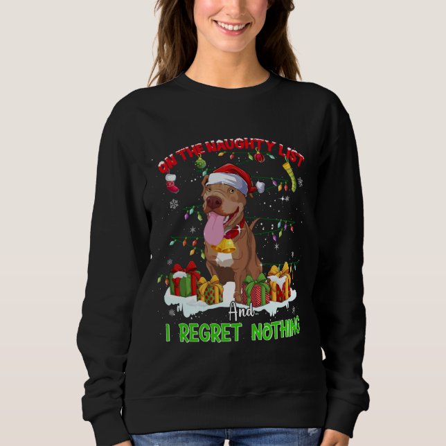 Funny Pitbull Christmas Ugly Sweater Dog Xmas Outf (Front)