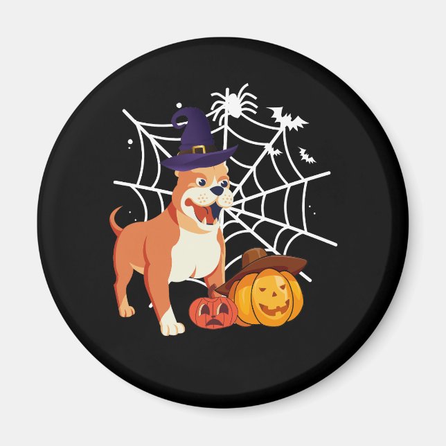 Funny Pitbull Dog Halloween Costume Magnet (Front)