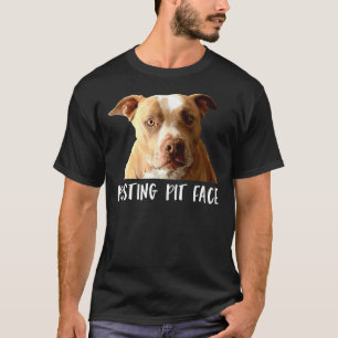 Funny Pitbull Dog Resting Pit Face T-Shirt