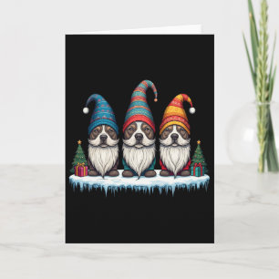 Funny Pitbull Gnomies Christmas Gnome Womens Mens Card