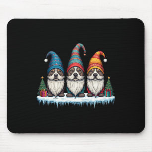 Funny Pitbull Gnomies Christmas Gnome Womens Mens Mouse Pad