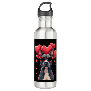 Funny Pitbull Heart Valentines Day Dog Dad Mom Gif 710 Ml Water Bottle