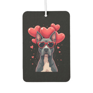 Funny Pitbull Heart Valentines Day Dog Dad Mom Gif Car Air Freshener