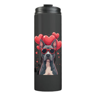 Funny Pitbull Heart Valentines Day Dog Dad Mom Gif Thermal Tumbler