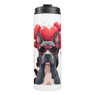 Funny Pitbull Heart Valentines Day Dog Dad Mom Gif Thermal Tumbler