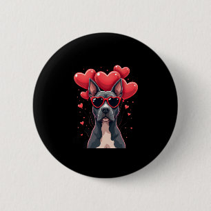 Funny Pitbull Heart Valentines Day Dog Dad Mum Gif 6 Cm Round Badge