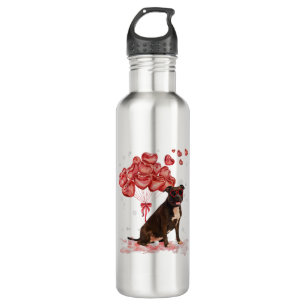 Funny Pitbull Heart Valentines Day Dog Dad Mum Gif 710 Ml Water Bottle