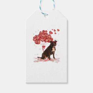 Funny Pitbull Heart Valentines Day Dog Dad Mum Gif Gift Tags