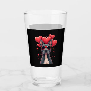 Funny Pitbull Heart Valentines Day Dog Dad Mum Gif Glass