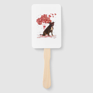 Funny Pitbull Heart Valentines Day Dog Dad Mum Gif Hand Fan