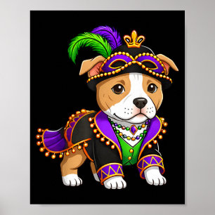 Funny Pitbull Lover Festival Carnival Mardi Gras Poster