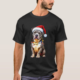 Funny Pitbull Pittie Santa Dog Lover Xmas Christma T-Shirt