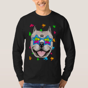 Funny Pitbull Puzzle Autism Awareness Dog T-Shirt