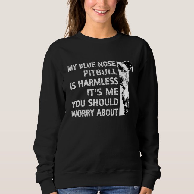 Funny Pitbull Quote Blue Nose Pitbull Cool Dog Own Sweatshirt (Front)