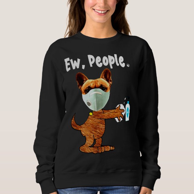 Funny Pitbull Wearing Face Mask Sweatshirt (Front)