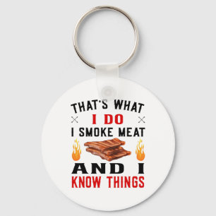 Funny Pitmaster Byrbecue Ribs - I Smoke Meat Bbq G Key Ring