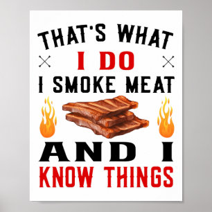 Funny Pitmaster Byrbecue Ribs - I Smoke Meat Bbq G Poster