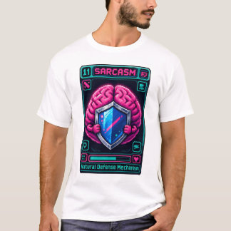 Funny Pixel Brain Sarcasm Defence Mechanism Graphi T-Shirt
