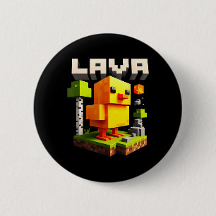 Funny Pixel Chicken Gamer Humour Meme  6 Cm Round Badge
