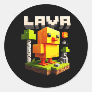 Funny Pixel Chicken Gamer Humour Meme  Classic Round Sticker