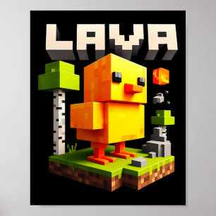 Funny Pixel Chicken Gamer Humour Meme  Poster