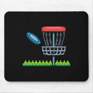 Funny Pixel Disc Golf Tee Player Sket Golfer Golfi Mouse Pad