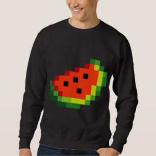 Funny Pixel Watermelon - Retro 8 - Bit Arcade Game Sweatshirt