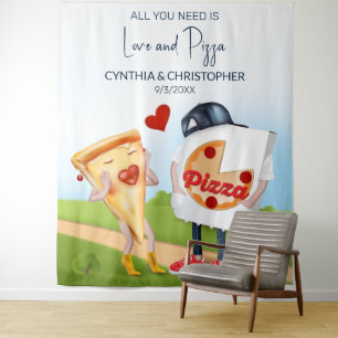 Funny Pizza Bridal Shower Backdrop Tapestry