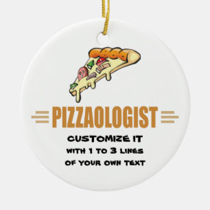 Funny Pizza Ceramic Ornament