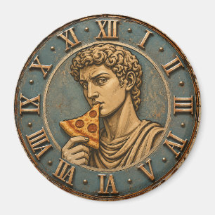 Funny Pizza David Renaissance Art Parody Kitchen  Magnet