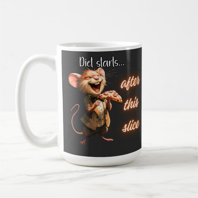 ✨Funny Pizza Diet Mouse Design Coffee Mug (Left)