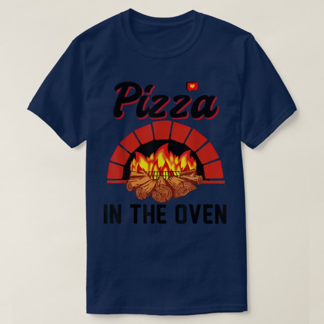 Funny Pizza In The Oven Pregnant Women Pregnancy T T-Shirt (Design Front)