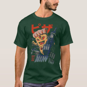 Funny Pizza Kong Attacks City Asian Gift  T-Shirt