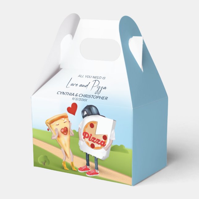 Funny Pizza Love Favour Box (Front Side)
